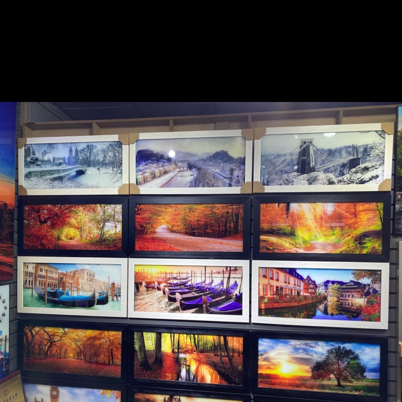 3575 Set Lcd Painting Living Room Decorative Painting Landscape Painting New Chinese Hanging Painting Landscape Painting Four Teahouse Sofa Background Wall Painting Ink Painting details Picture