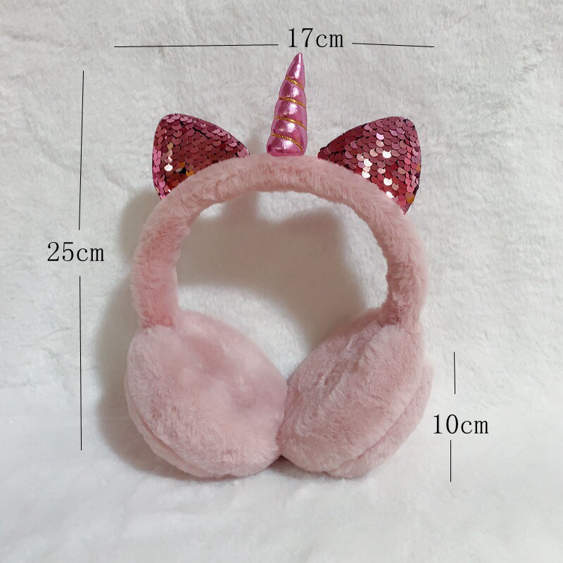 【唐卡】厂家直销头戴独角兽毛绒耳机保暖音乐可爱礼品时尚耳机可代发产品图