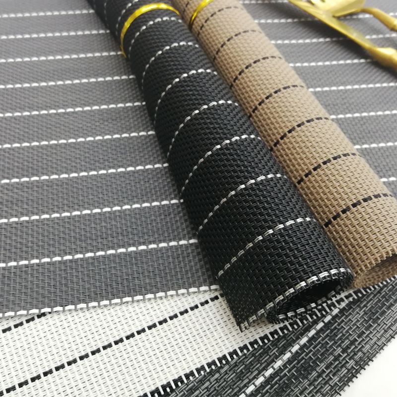 Texlin Woven Placemat Solid Color Striped Pvc Placemat Hotel Thickened Non-Slip Western Placemat Cup Bowl Mat In Stock undefined