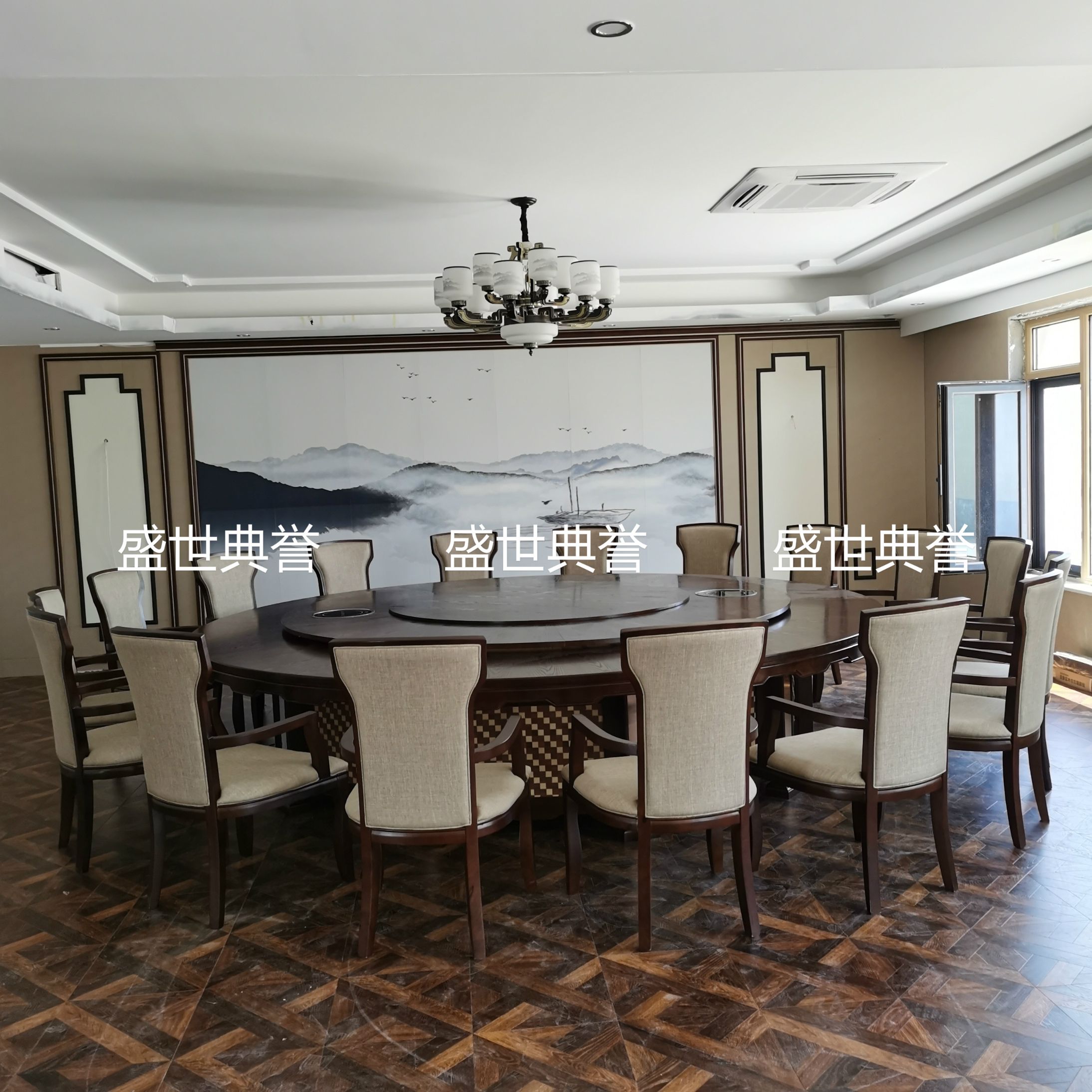 上海五星级酒店包厢实木餐桌椅定做高端会所新中式椅子白蜡木餐椅详情图1