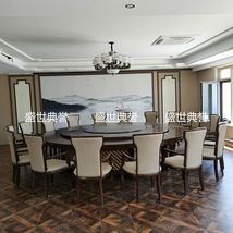 上海五星级酒店包厢实木餐桌椅定做高端会所新中式椅子白蜡木餐椅