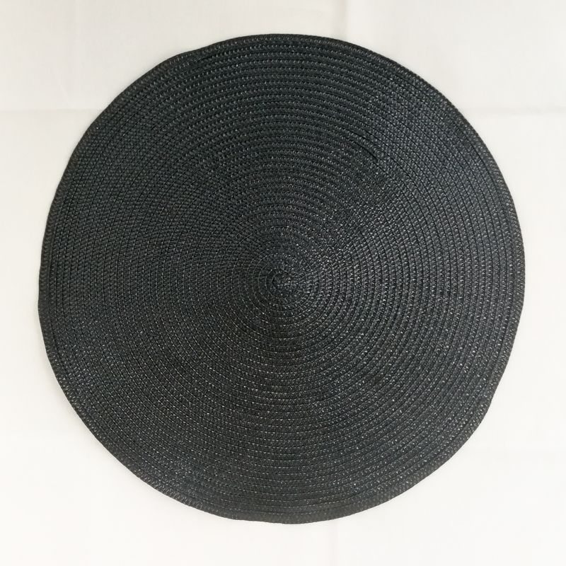 Hot-Selling Environmental Protection Round Pp Gold Wire Woven Placemat Hotel Western Restaurant Thickened Insulation Woven Table Mat Bowl Mat full figure
