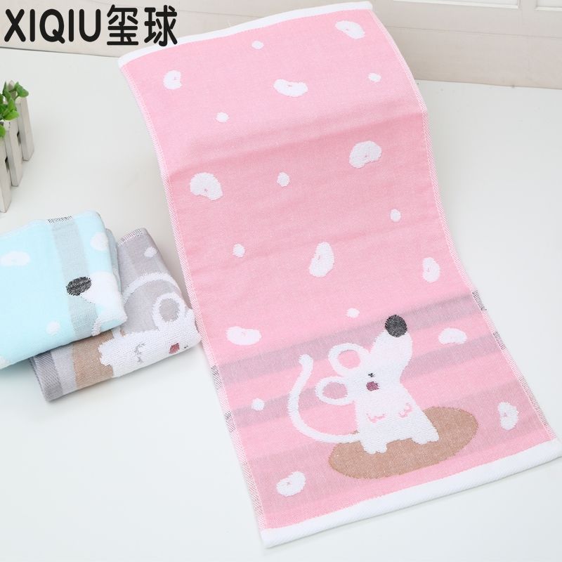 Xi Ball Towel Manufacturers Gauze Cute Mouse Pattern Children Wash Wash Soft Towel details Picture