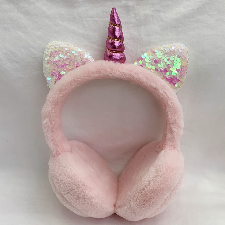 【唐卡】厂家直销头戴独角兽毛绒耳机保暖音乐可爱礼品时尚耳机可代发