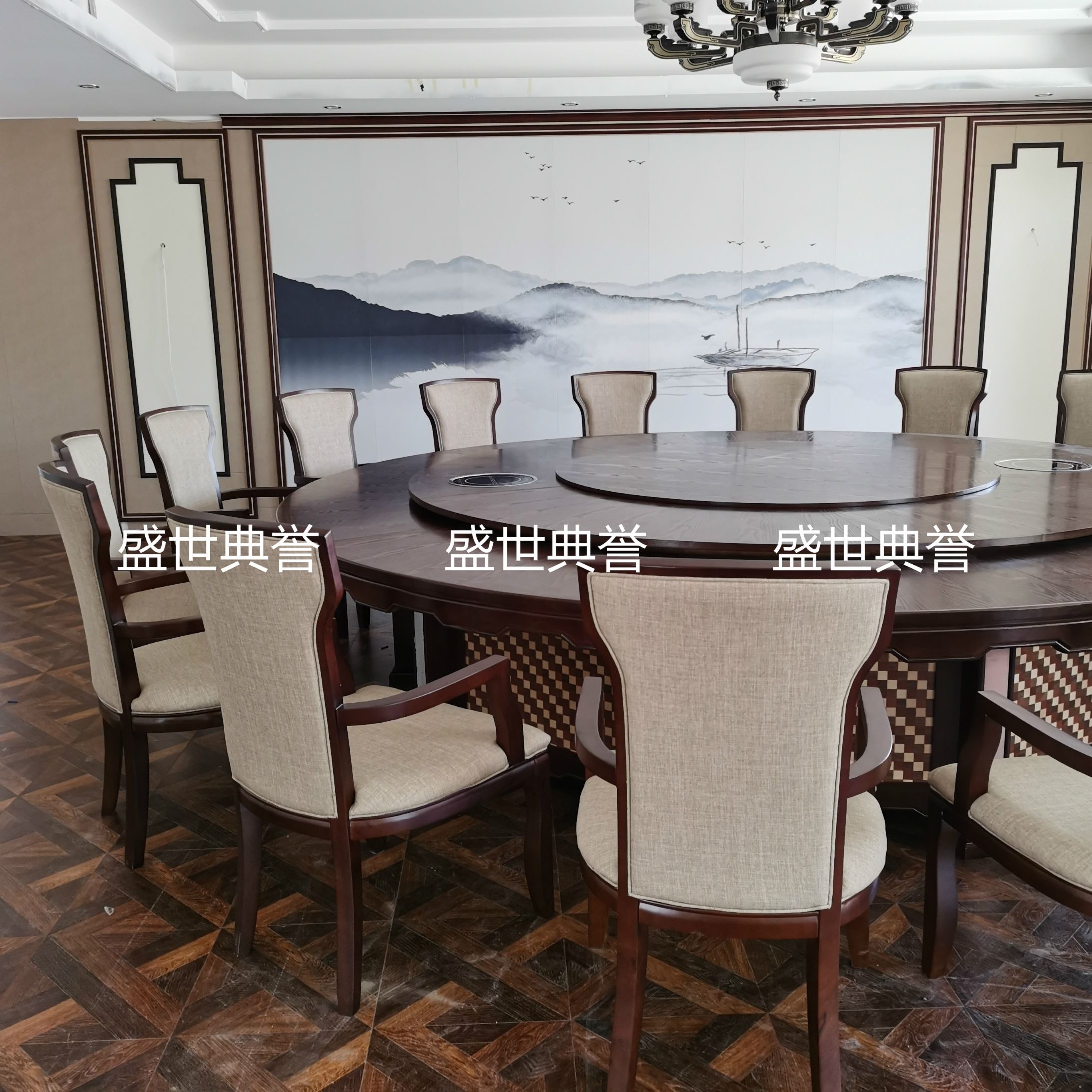 上海五星级酒店包厢实木餐桌椅定做高端会所新中式椅子白蜡木餐椅详情图2