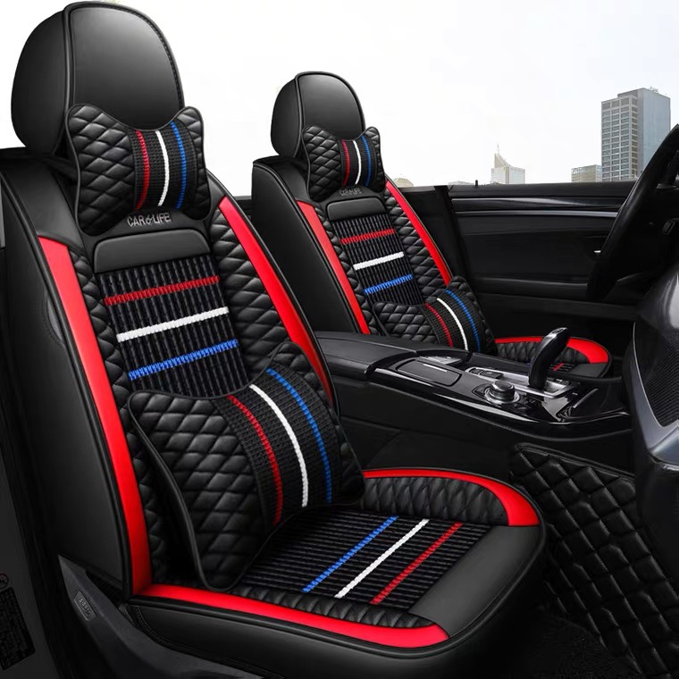 Car seat cushion, summer cool pad, breathable ice silk seat cover, car cushion set, popular all-season all-rounder full coverage seat cover