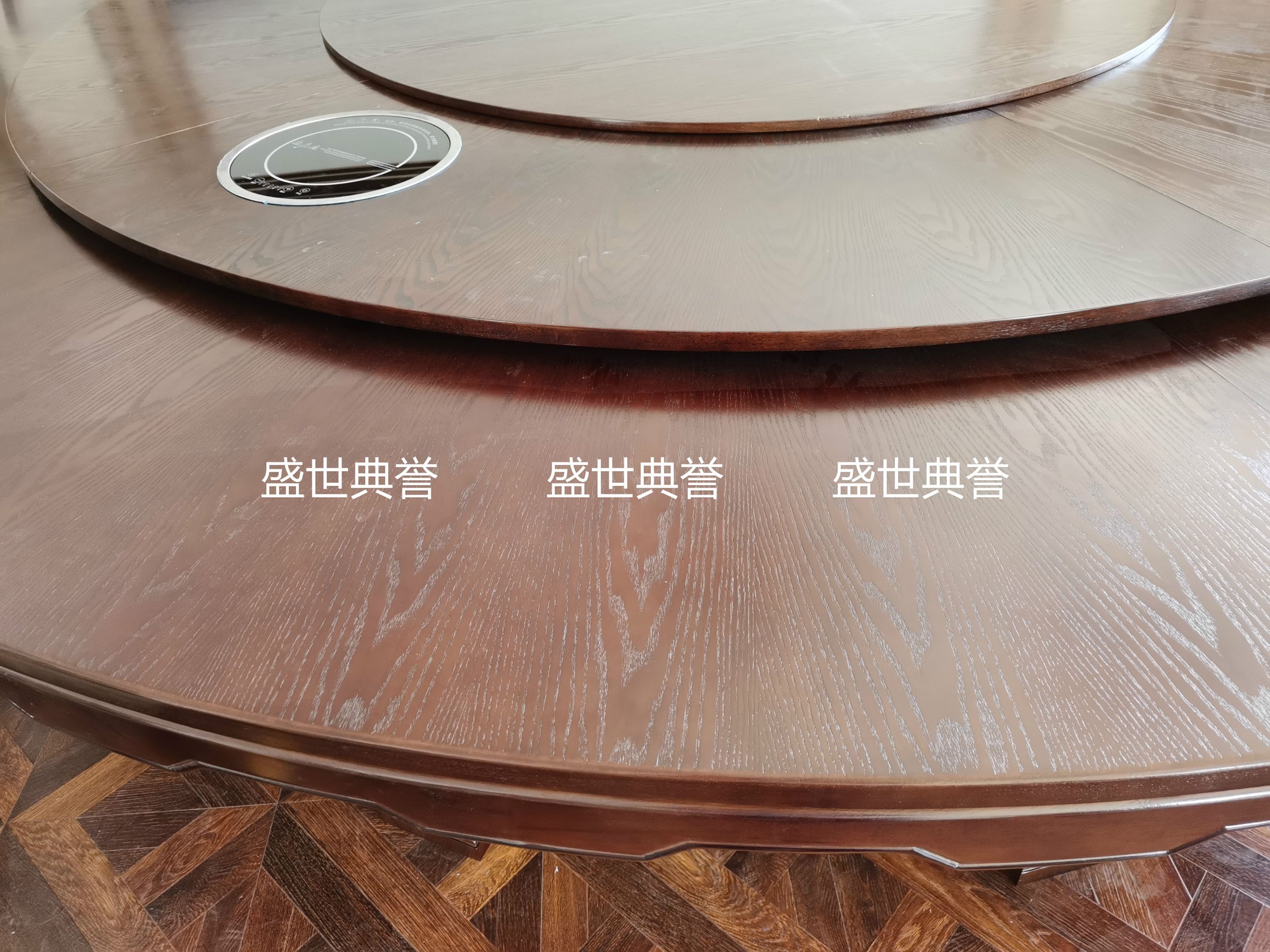 上海度假酒店餐桌椅定做饭店豪华包厢实木电动餐桌会所新中式圆桌详情图16