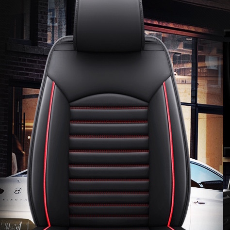 Factory direct sales of 360-degree fully enclosed car seat cushions, all-season universal, wear-resistant and dirt-resistant leather car seat covers in black and red
