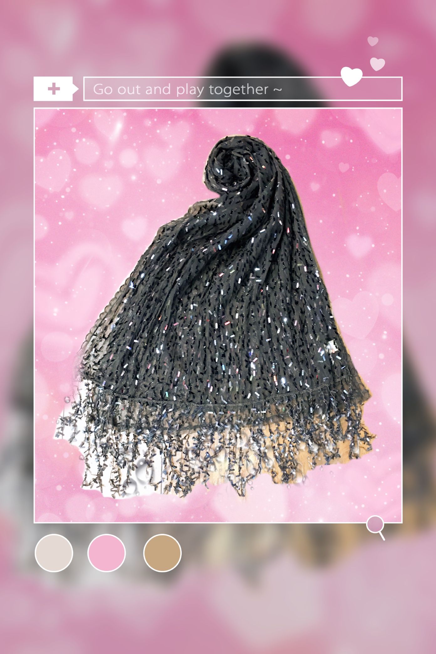 Black shawl scarf on both ends