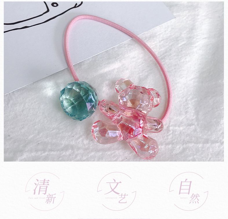 Korean-style girl's bear-shaped elastic hair tie is fashionable and cute for tying hair detail image 3