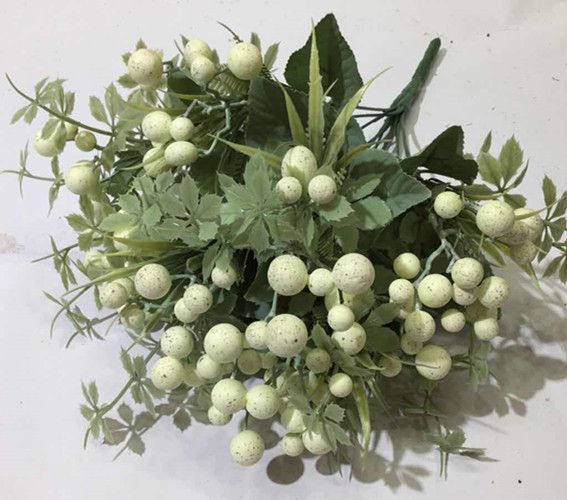 Xiange Flower Art Simulation Flower Wedding Wall Flower Collocation Manufacturers Direct Plastic Green Plant Decoration 9 Head Ginkgo Fruit undefined