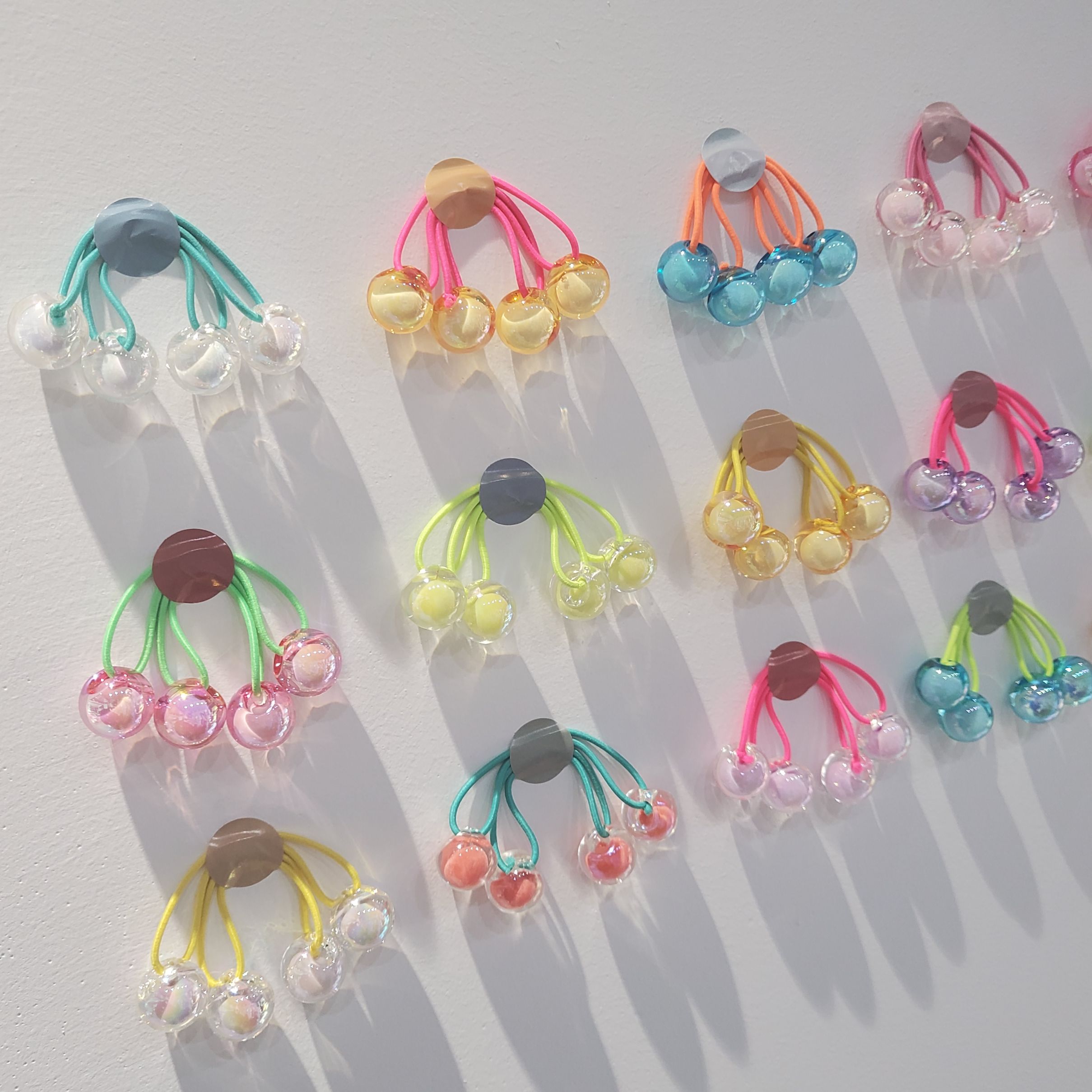Korean chic style hair tie with double round bead hair bands, high elasticity and hair ties, simple and cute hair tie