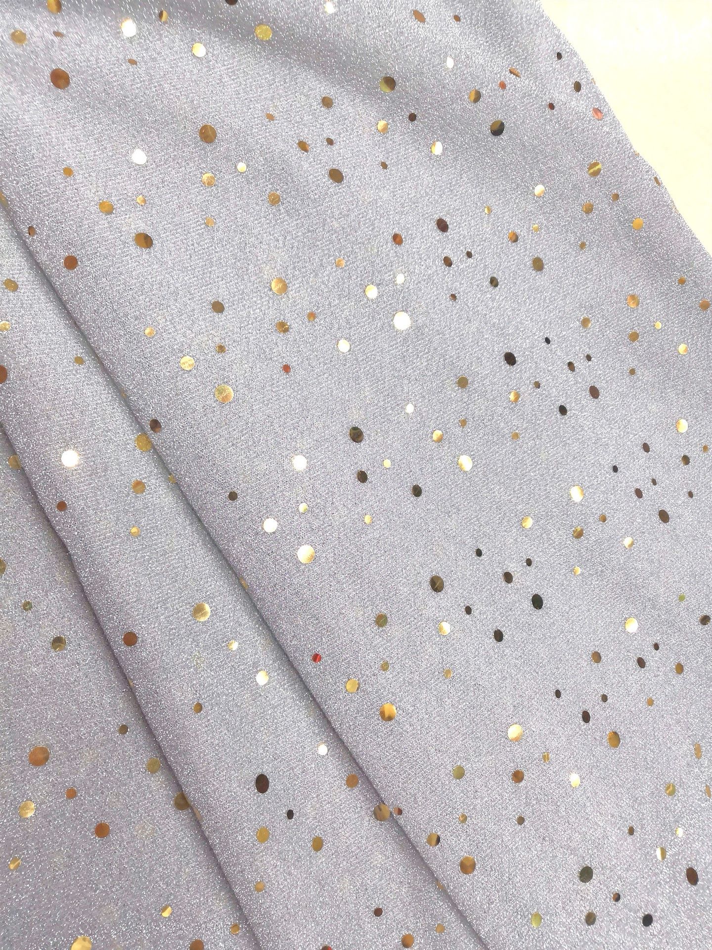 Small round sheet punched thread fabric, bright silk, glittering gold and silver silk, gold onion fabric, head accessories, dance stage costume fabric detail image 3