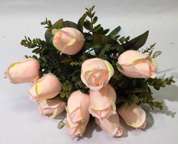 Xiange Flower Art Simulation Flower Wedding Wall Flower Collocation Manufacturers Direct Plastic Green Plant Decoration 12 Tip Buds undefined