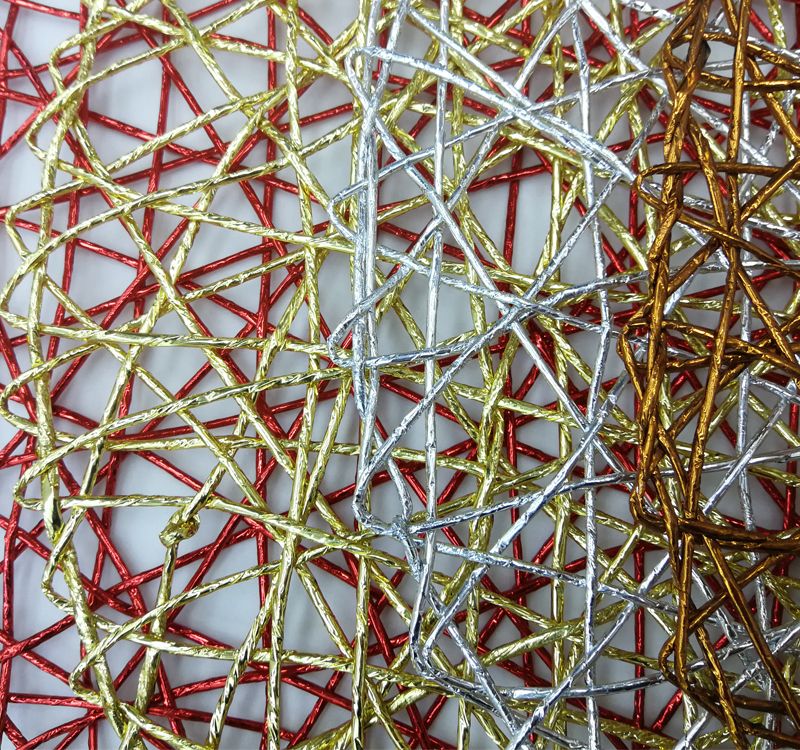 热销粗金银丝编织餐垫 PET装饰镂空餐垫酒店西餐厅加厚隔热碗碟垫详情图5