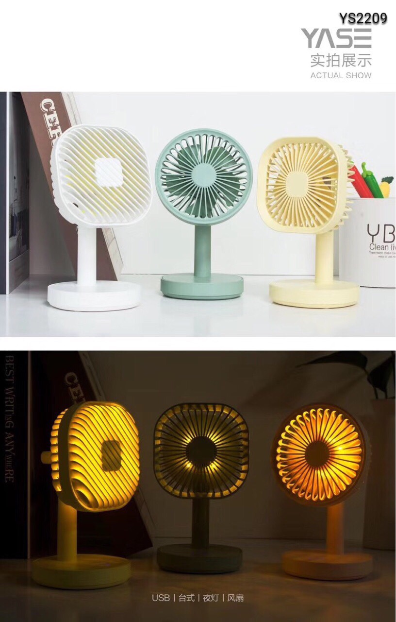 Desktop creative seven-color light fan Specification image