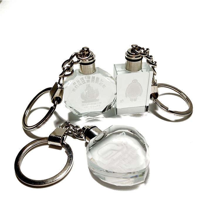 The LED crystal keychain can be customized with any pattern LOGO, available in single color or seven colors detail image 5