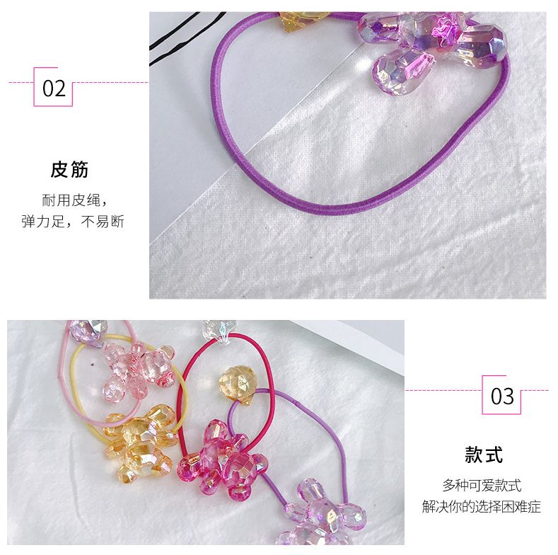 Korean-style girl's bear-shaped elastic hair tie is fashionable and cute for tying hair detail image 11