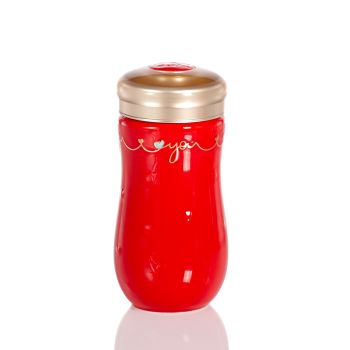 【 Gan Tang Xuan 】 Live Porcelain One-Heart Ceramic Cup Travel Mug, Single-layer 380ml, hand-painted gold Item Picture