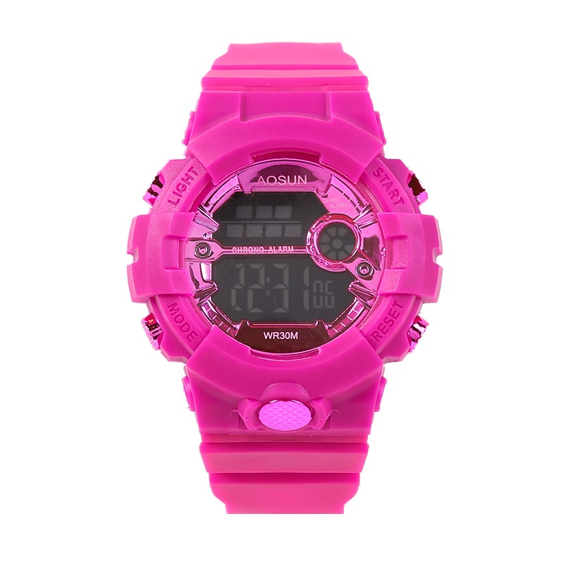 وتُعرض الساعات حسب أرقام الساعات الإلكترونية المتعددة الوظائف للبنين والبنات، وهي ساعات إلكترونية متعددة الأغراض للطالبات والتلاميذ، من قبيل ساعة هههههارا فينغ، ذات اللون الفائق undefined