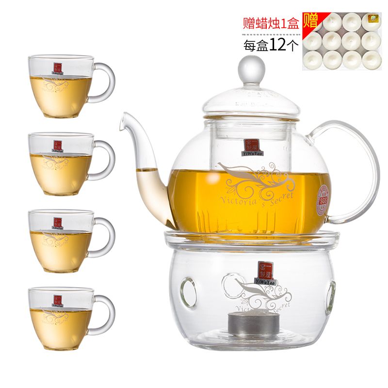 一屋窑花草茶具加热玻璃花茶壶水果茶壶套装耐热过滤煮红茶杯茶盘详情图8