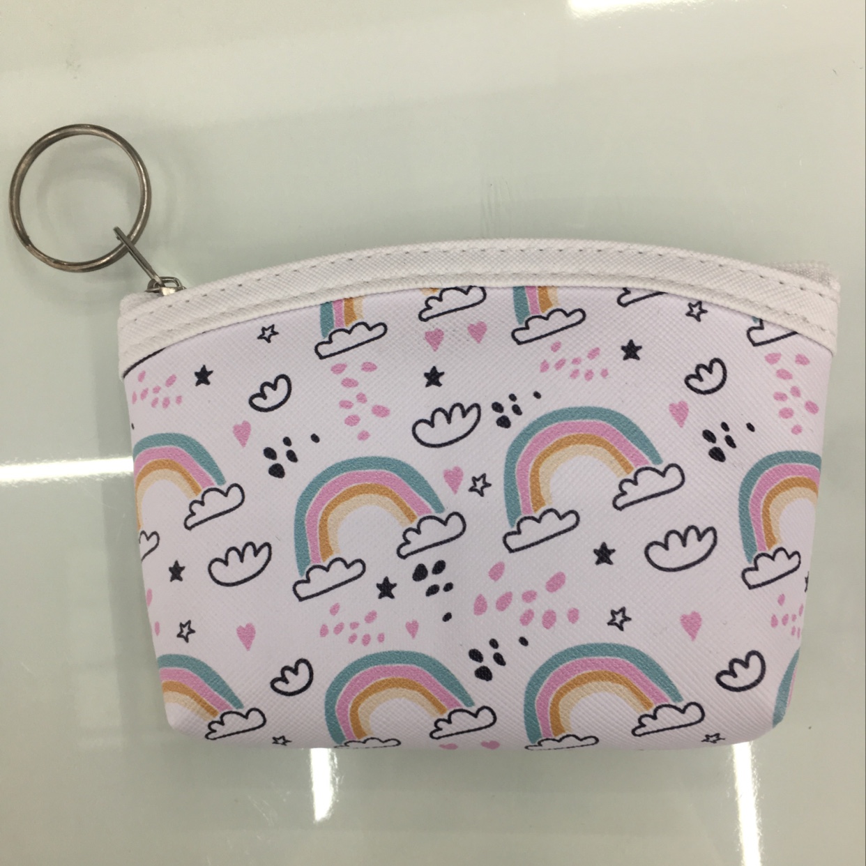 PU数码印花包边彩虹零钱包