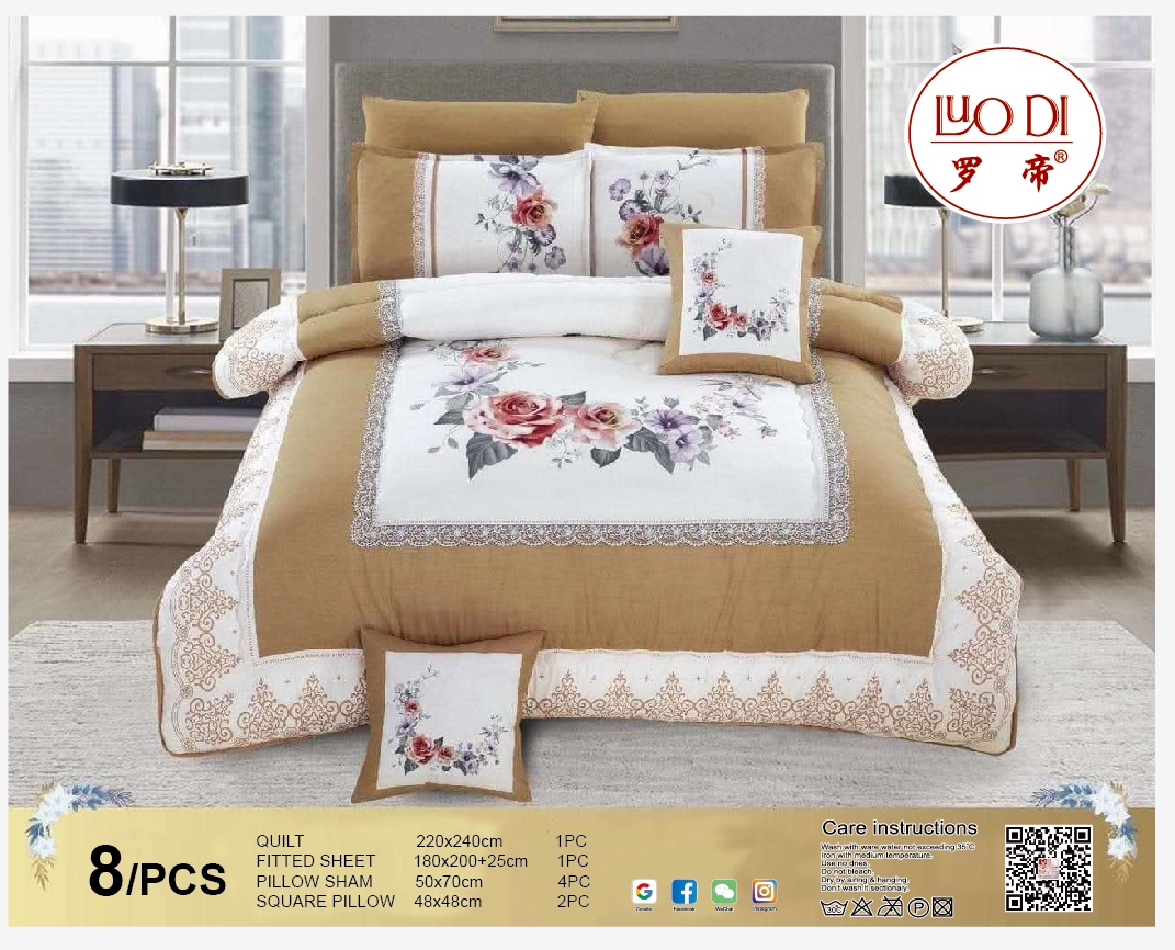 New Chinese style simple bedding sets light luxury soft installed gold high-end American pure cotton bedding undefined