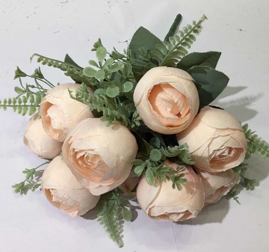 Xiange Flower Art Simulation Flower Wedding Wall Flower Collocation Manufacturers Direct Sales Plastic Green Plant Decoration A131 Small Head