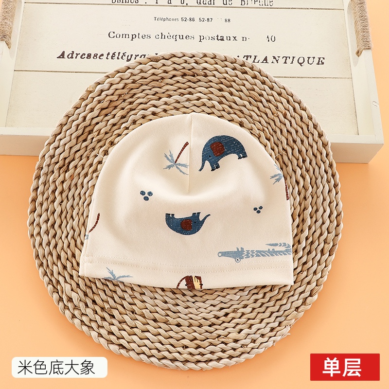 Newborn baby hats for autumn and winter infants and toddlers, spring and autumn newborn boys and girls, pure cotton breathable, cute cartoon boneless fetal caps Specification image