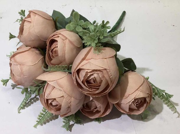 Xiange Flower Art Simulation Flower Wedding Wall Flower Collocation Manufacturers Direct Sales Plastic Green Plant Decoration A131 Small Head undefined
