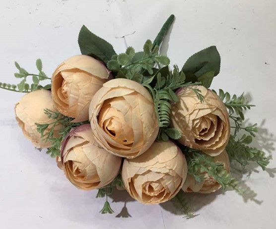 Xiange Flower Art Simulation Flower Wedding Wall Flower Collocation Manufacturers Direct Sales Plastic Green Plant Decoration A131 Small Head Application Scenario