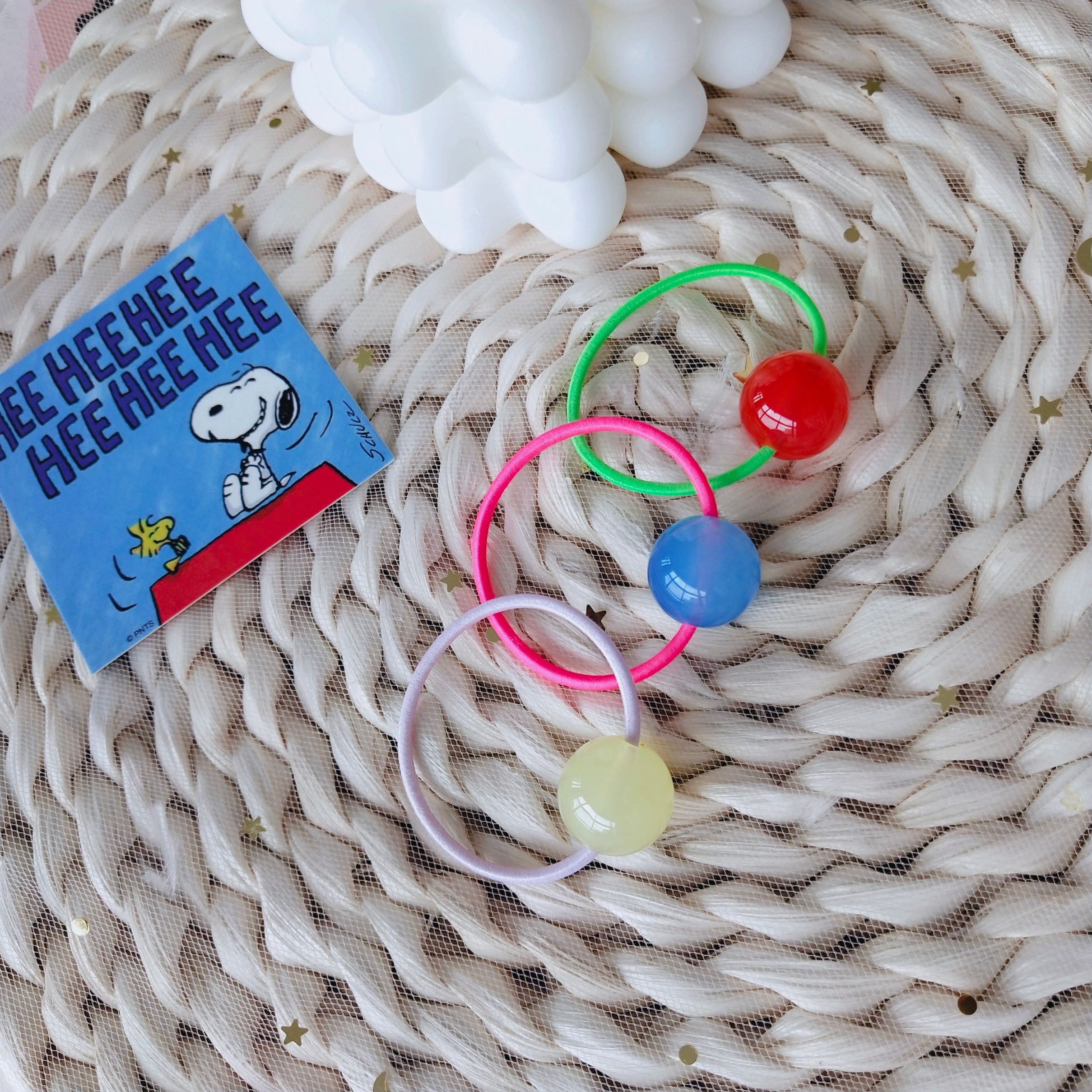 Original Korean frosted ball rubber rubber jelly rubber children hair ring head rope long rubber band details Picture