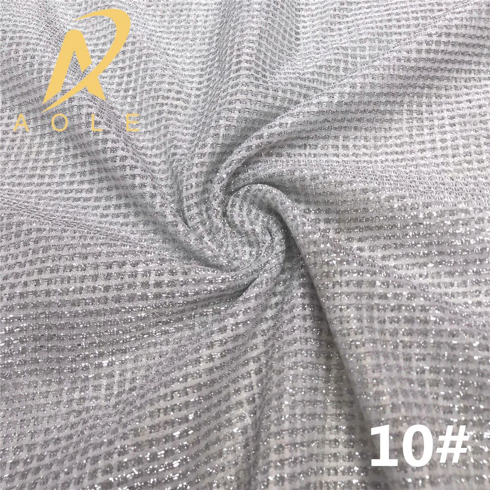 Factory direct sales of glittering checkered mesh fabric, iriered silk, gold and silver silk fabric for clothing, skirts and scarves detail image 5