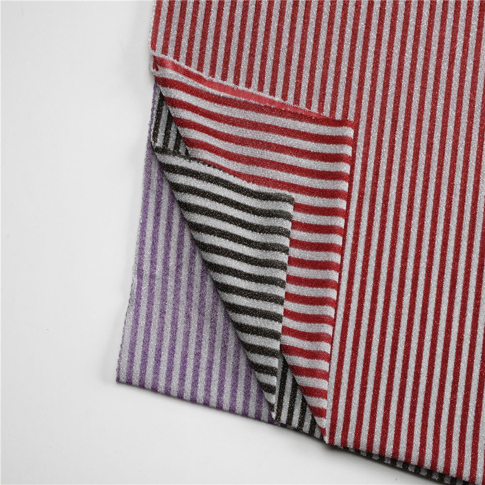 Direct sales from the manufacturer of 120g thick gold and silver thread fabric with medium and thick stripes in natural color, available in stock detail image 4