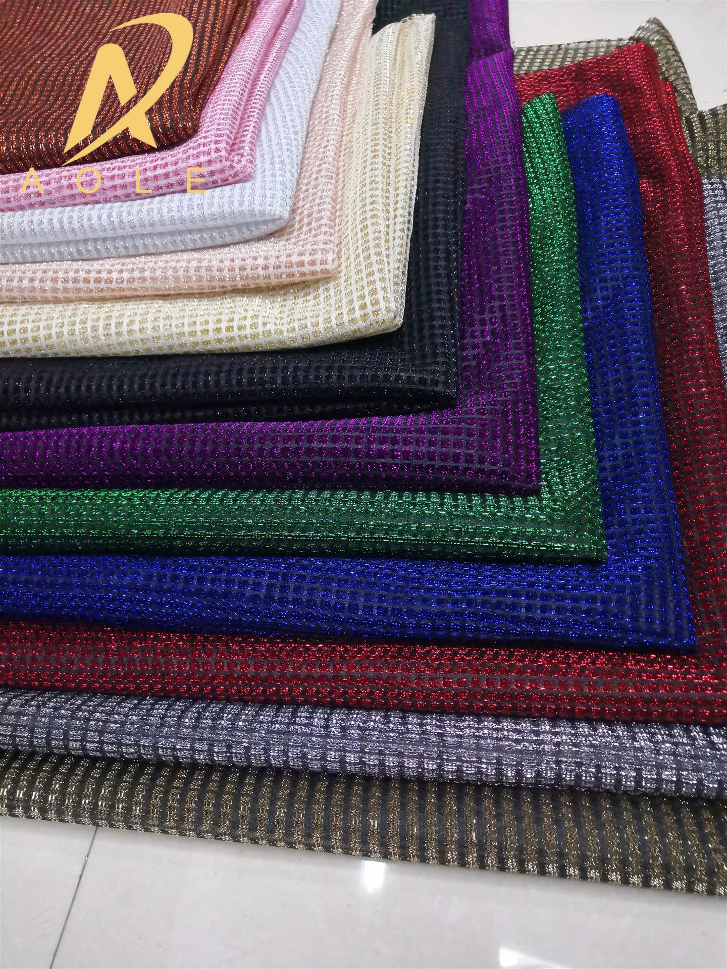 Factory direct sales of glittering checkered mesh fabric, iriered silk, gold and silver silk fabric for clothing, skirts and scarves detail image 10