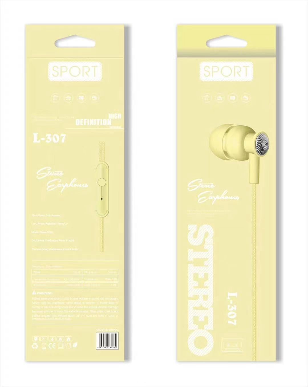 L-307 Sogo headphones, mobile phone headphones, in-ear headsets, earbuds with microphone detail image 6