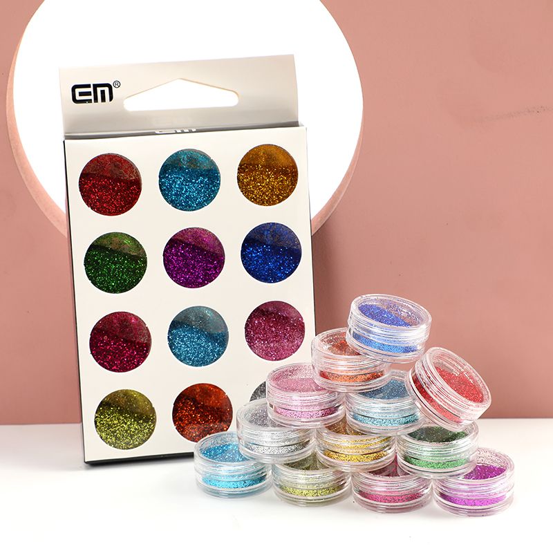 12 Pieces Mesh Red Eyeshadow Powder Nail Fine Glitter Laser Powder Glitter Small Glitter Eye Makeup Glitter Stage Performance Powder undefined