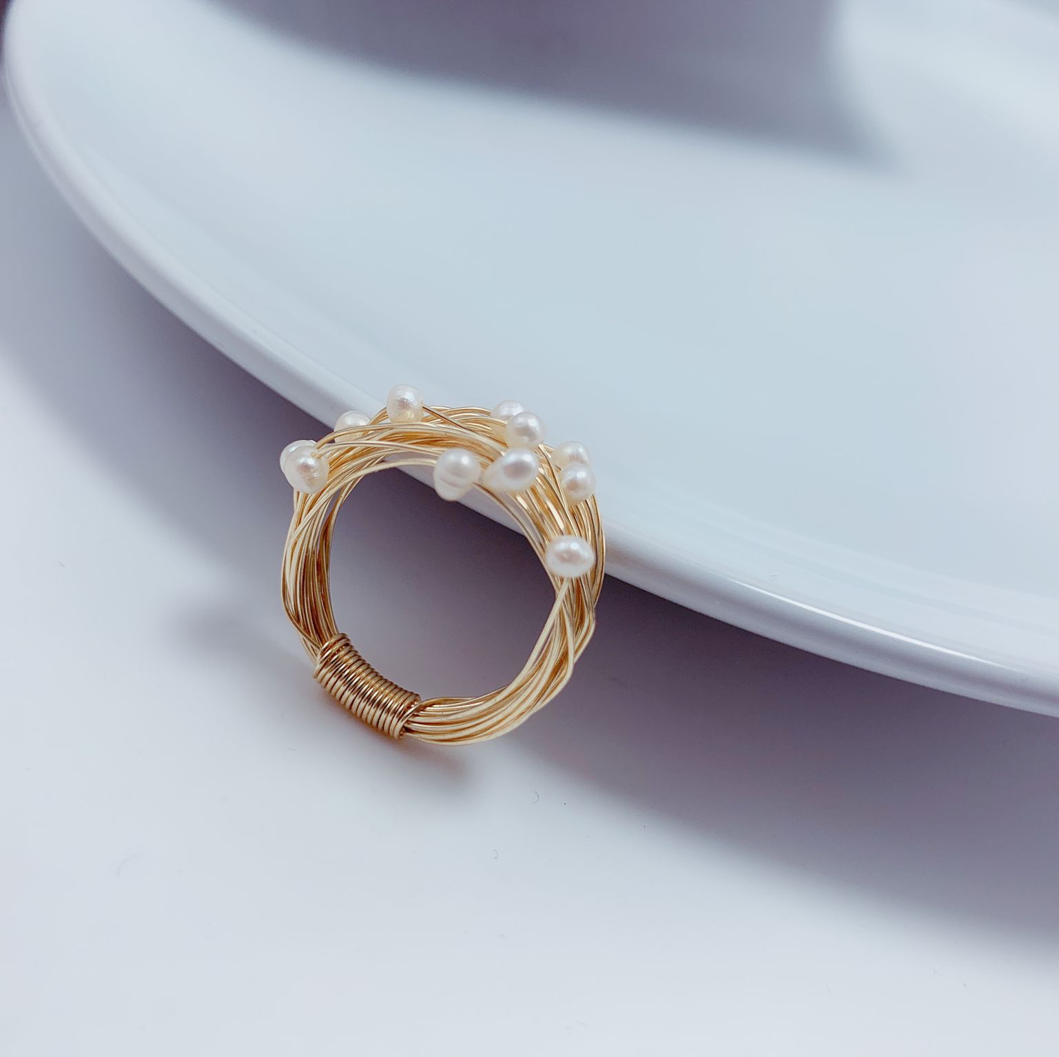 Yiwu Selection All Over the star winding pearl ring /4511 full figure