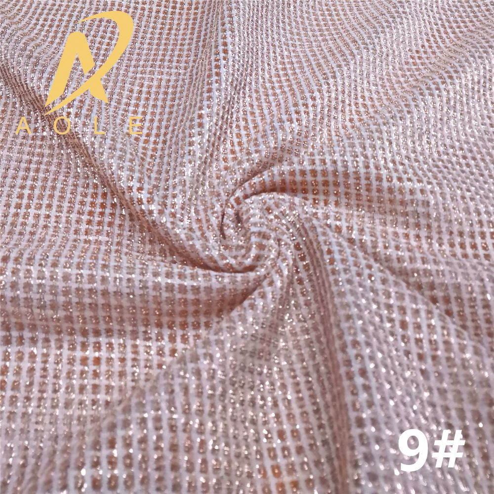 Factory direct sales of glittering checkered mesh fabric, iriered silk, gold and silver silk fabric for clothing, skirts and scarves detail image 4