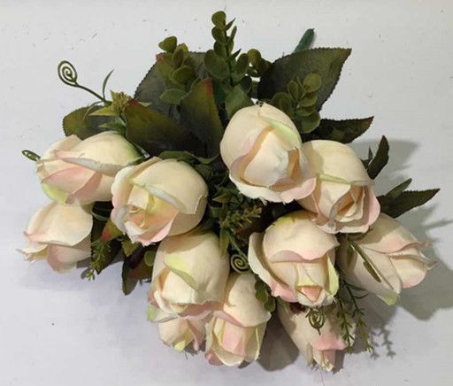 Xiange Flower Art Simulation Flower Wedding Wall Flower Collocation Manufacturers Direct Plastic Green Plant Decoration 12 Tip Buds Item Picture