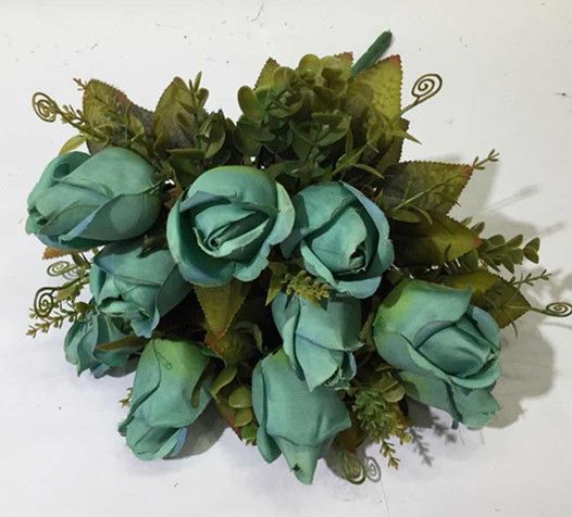 Xiange Flower Art Simulation Flower Wedding Wall Flower Collocation Manufacturers Direct Plastic Green Plant Decoration 12 Tip Buds Specification drawing