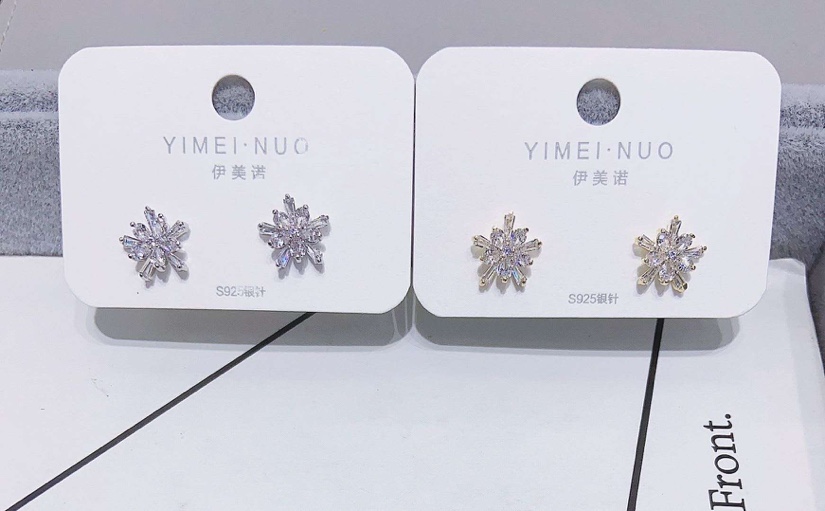 Silver Studs Senior Sense Earrings Net Red Vintage Studs Korean Temperament Personality Studs Sterling Silver Needle Flower
