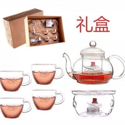 一屋窑花草茶具加热玻璃花茶壶水果茶壶套装耐热过滤煮红茶杯茶盘细节图