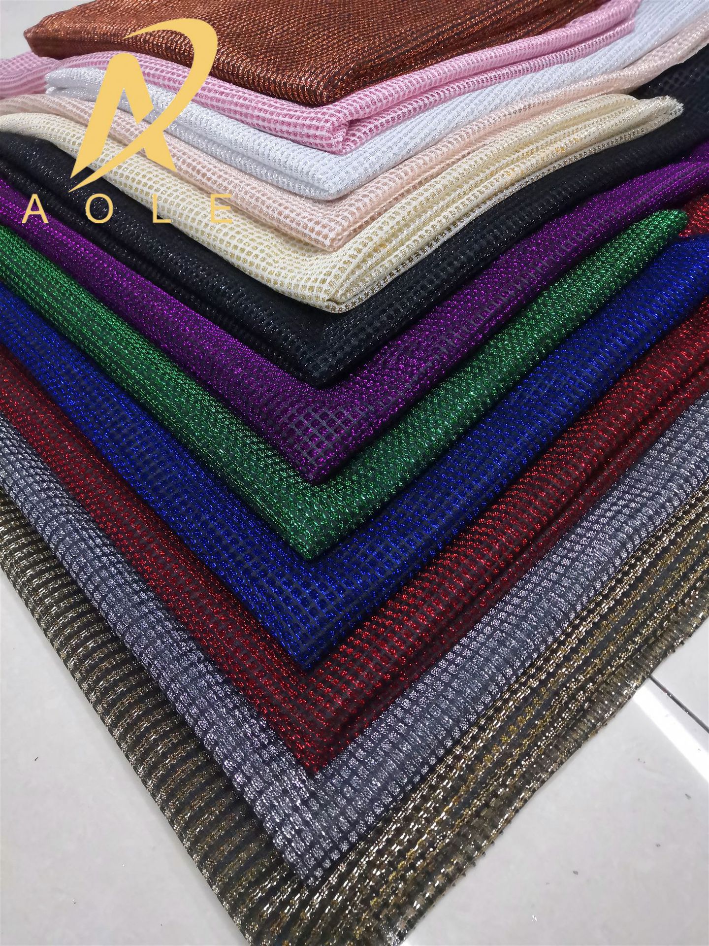 Factory direct sales of glittering checkered mesh fabric, iriered silk, gold and silver silk fabric for clothing, skirts and scarves detail image 8