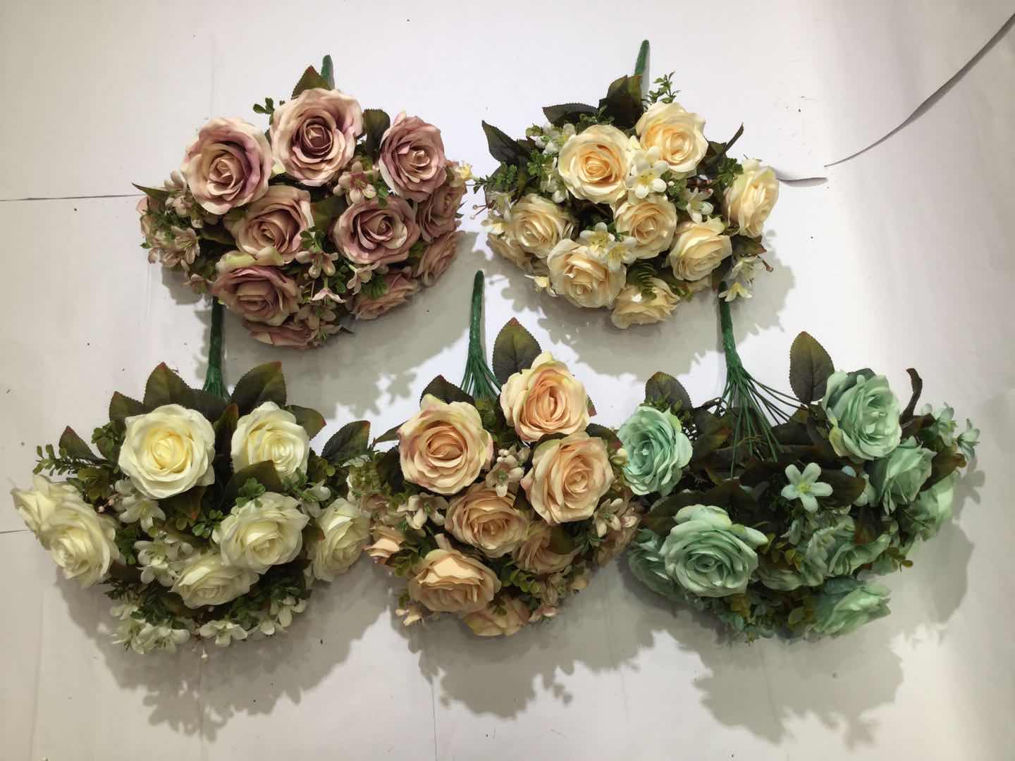 Xiange Flower Art Simulation Flower Wedding Wall Flower Arrangement Material Manufacturers Direct Plastic Green Plant Decoration A127-24 full figure