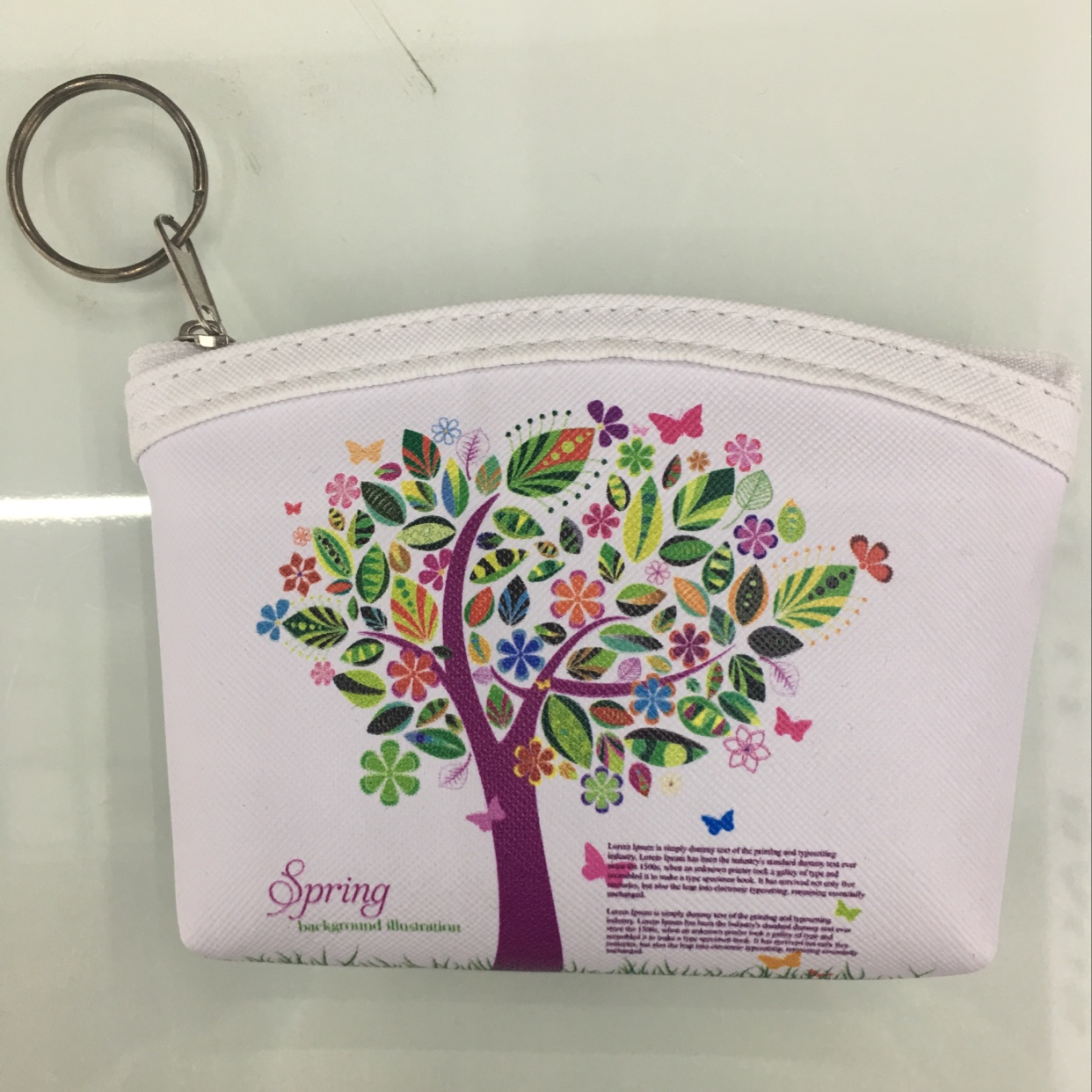 PU数码印花包边生命树零钱包