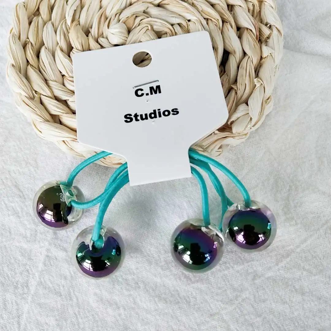 Korean chic style hair tie with double round bead hair bands, high elasticity and hair ties, simple and cute hair tie detail image 13