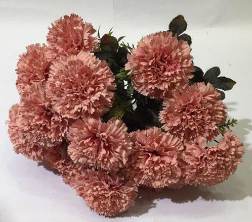 Xiange Flower Art Simulation Flower Wedding Wall Flower Collocation Manufacturers Direct Plastic Green Plant Decoration 18 Carnations undefined