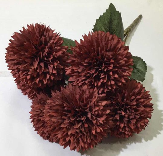 Xiange Flower Art Simulation Flower Wedding Wall Flower Collocation Manufacturers Direct Plastic Green Plant Decoration 6 Happy Chrysanthemum Specification drawing