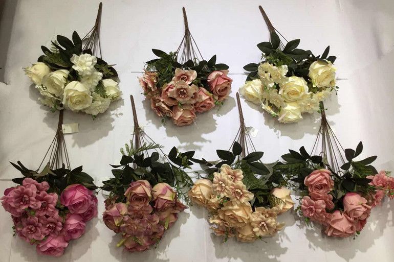 Xiange Flower Art Simulation Flower Wedding Flower Wall Decoration Factory Direct Plastic Green Plant Decoration A117-38 full figure